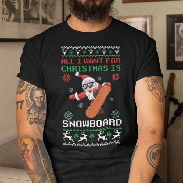 Snowboard Christmas Shirt Ugly Christmas Shirt