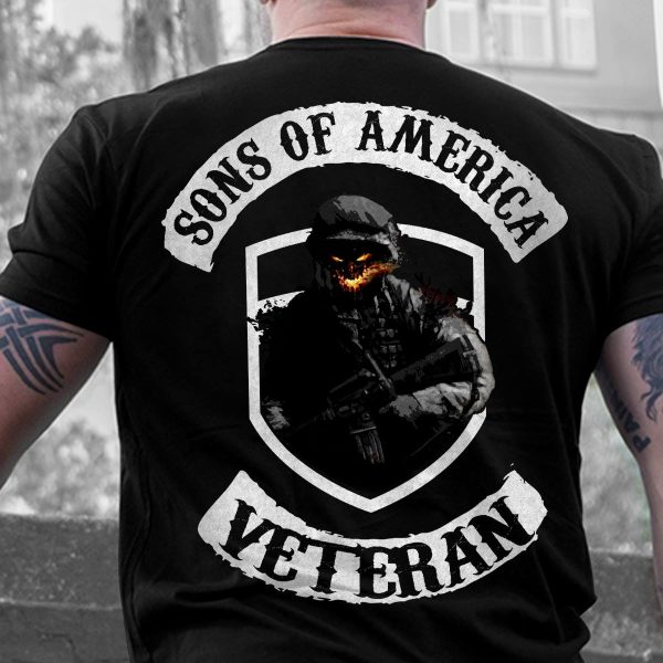 Sons Of America Veteran Shirt Skull