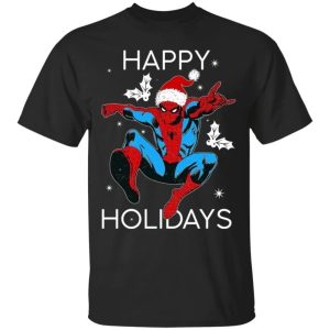 Spider Man Costume Santa Happy Holidays Christmas T Shirt Gift Idea All Day Tee 1