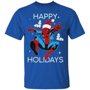 Spider Man Costume Santa Happy Holidays Christmas T Shirt Gift Idea All Day Tee 2