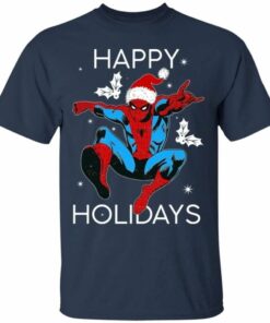 Spider Man Costume Santa Happy Holidays Christmas T Shirt Gift Idea All Day Tee 3