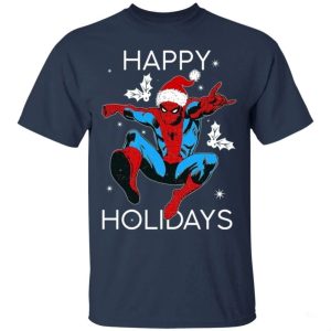 Spider Man Costume Santa Happy Holidays Christmas T Shirt Gift Idea All Day Tee 3