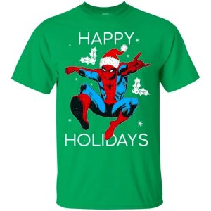 Spider Man Costume Santa Happy Holidays Christmas T Shirt Gift Idea All Day Tee 4