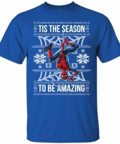 Spider-Man Tis The Season To Be Amazing Ugly Style Christmas T-Shirt All Day Tee 1 Spider Man Tis The Season To Be Amazing Ugly Style Christmas T Shirt All Day Tee 2