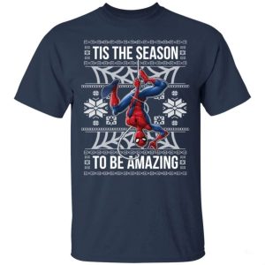 Spider Man Tis The Season To Be Amazing Ugly Style Christmas T Shirt All Day Tee 3