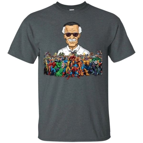 Stan Lee And Marvel Superheroes T-Shirt Gift For Fan  All Day Tee