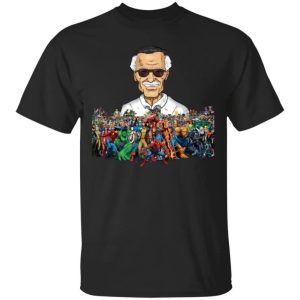 Stan Lee And Marvel Superheroes T Shirt Gift For Fan All Day Tee 4