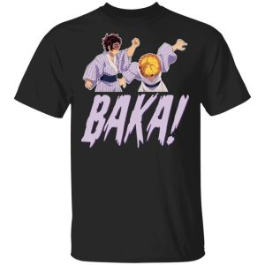 Tanjiro Hits Zenitsu Baka T Shirt Demon Slayer Anime Tee All Day Tee 3