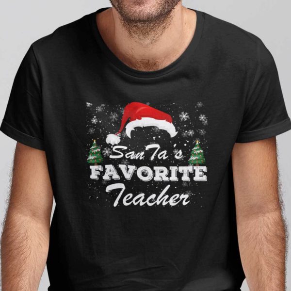 Teacher Christmas Tree Shirt Santa’s Favorite Teacher