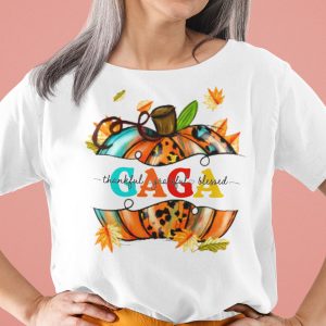 Thankful Grateful Blessed Shirt Gaga Thanksgiving Pumpkin Tee