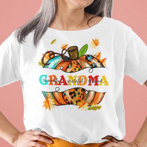 Thankful Grateful Blessed Shirt Grandma Thanksgiving Pumpkin Tee