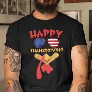 Thanksgiving Shirt Happy Thanksgiving American Sunglasses Turkey Face