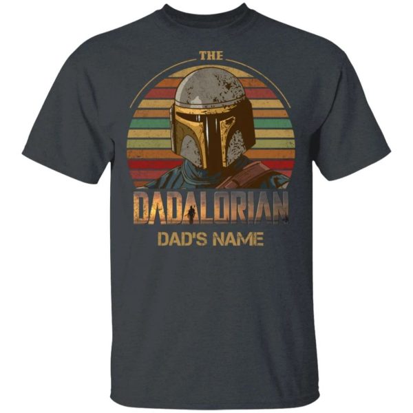 The Dadalorian Mandalorian Dad Custom Name T-shirt Vintage Style  All Day Tee