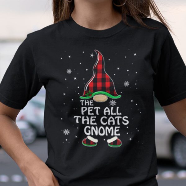 The Pet All The Cats Gnome Shirt Merry Christmas