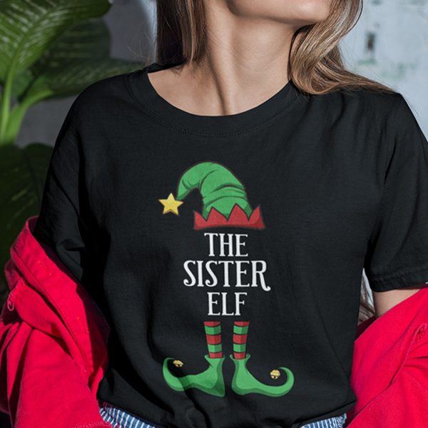 The Sister Elf Shirt Xmas Gift Family Group Elf Christmas
