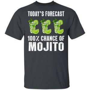 Todays Forecast 100 Mojito T shirt Cocktail Tee All Day Tee 4