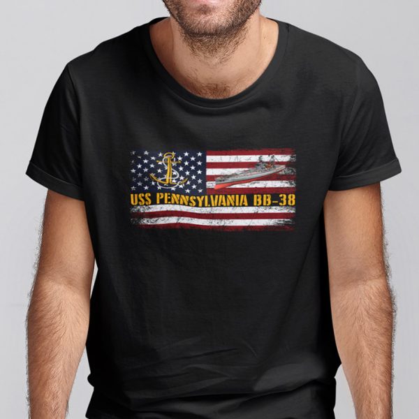 USS Pennsylvania BB 38 Shirt WW2 American Battleship