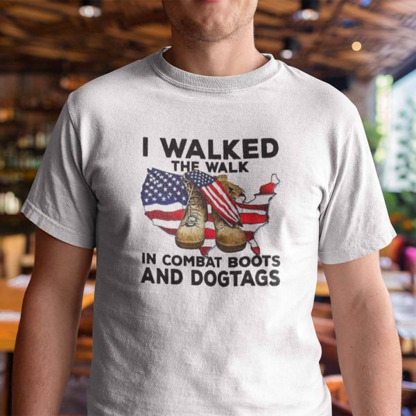Veteran Shirt Combat Boots And Dogtags American Flag