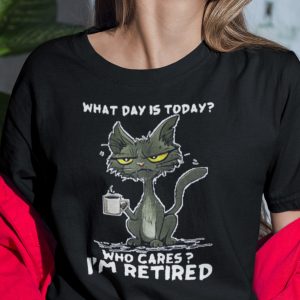 What Day Is Today Who Cares I’m Tired Shirt Cat Halloween
