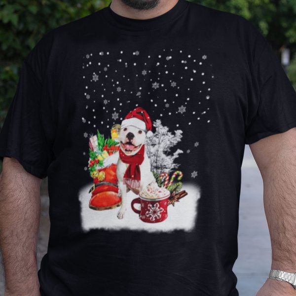 White Pitbull Dog Christmas Shirt White Pitbull Lovers