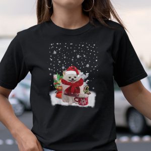 White Pomeranian Dog Christmas Shirt White Pomeranian Lovers