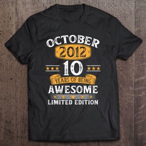 10 Years Old Gift Tee Vintage 10Th Birthday October 2012 Birthday