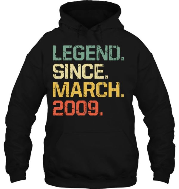 14 Years Old Shirt Gift- Legend Since March 2009 Vintage