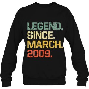 14 Years Old Shirt Gift Legend Since March 2009 Vintage 4