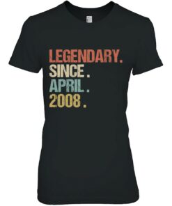 15Th Birthday Gift Legendary Since April 2008 Shirt Retro 1 15Th Birthday Gift Legendary Since April 2008 Shirt Retro 2