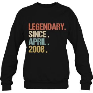 15Th Birthday Gift Legendary Since April 2008 Shirt Retro 4