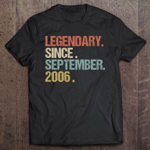 16Th Birthday Legendary Since September 2006 Shirt Retro