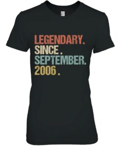 16Th Birthday Legendary Since September 2006 Shirt Retro 2