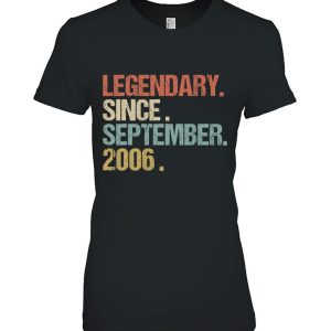 16Th Birthday Legendary Since September 2006 Shirt Retro