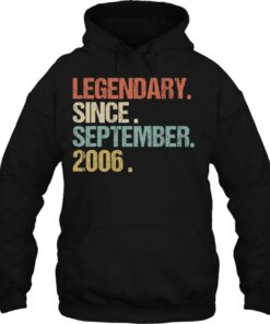 16Th Birthday Legendary Since September 2006 Shirt Retro 3