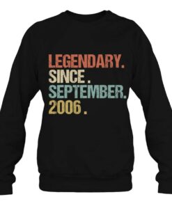 16Th Birthday Legendary Since September 2006 Shirt Retro 4
