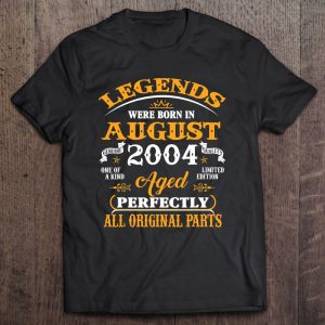 18Th Birthday Tee Legends Born In August 2004 18 Years Old 1