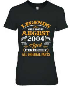 18Th Birthday Tee Legends Born In August 2004 18 Years Old 2