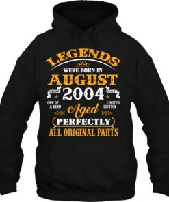 18Th Birthday Tee Legends Born In August 2004 18 Years Old 3