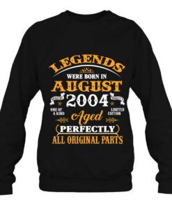 18Th Birthday Tee Legends Born In August 2004 18 Years Old 4