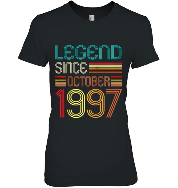 25Th Birthday Legend Since October 1997 Retro 25 Years Old Raglan Baseball