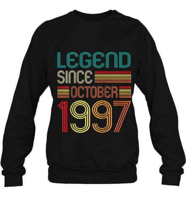 25Th Birthday Legend Since October 1997 Retro 25 Years Old Raglan Baseball