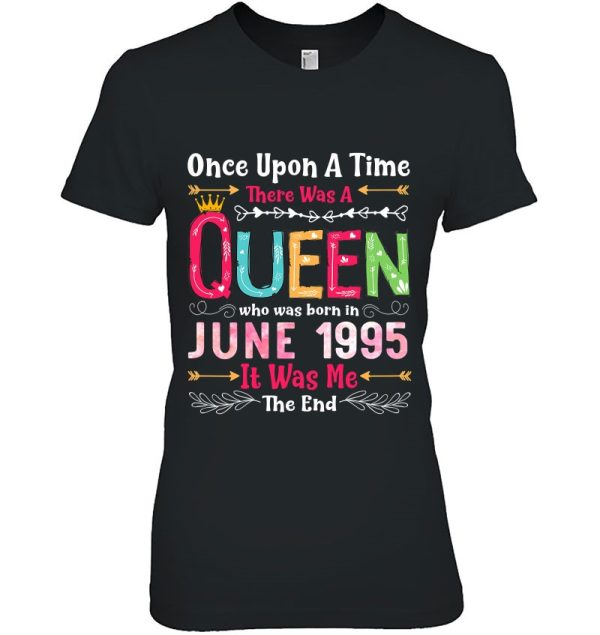 27 Years Old Birthday Girls 27Th Birthday Queen June 1995 Gift