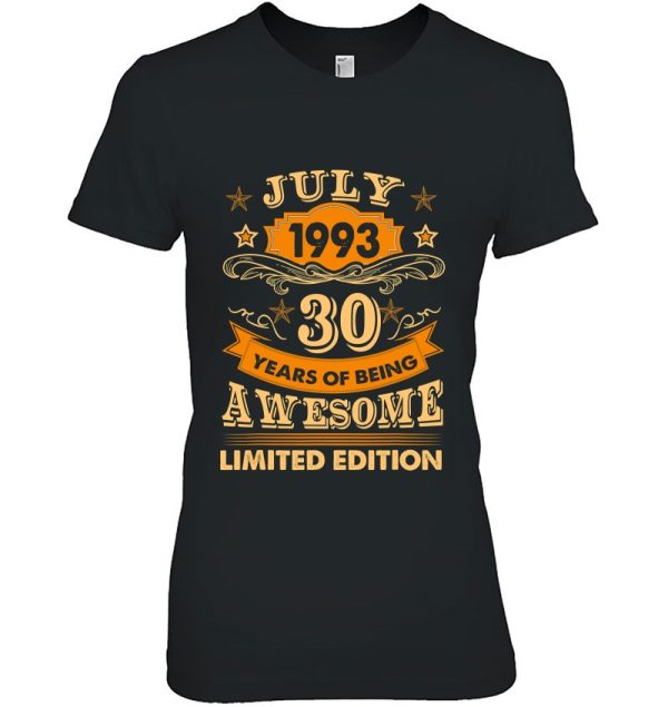 30 Years Old Gift July 1992 30Th Birthday