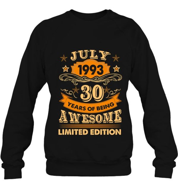 30 Years Old Gift July 1992 30Th Birthday