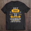 32 Years Old Awesome Since July 1991 32Nd Birthday Gifts