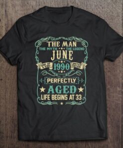 33Rd Birthday Gift The Man Myth Legend Born In June 1990 Happy Birthday 1