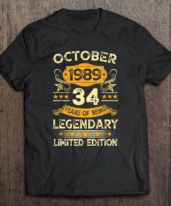 34 Years Old Gift Vintage Made In October 1989 34Th Birthday 1