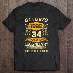 34 Years Old Gift Vintage Made In October 1989 34Th Birthday 1