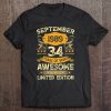 34 Years Old Gifts 34Th Birthday Vintage September 1989 Retro