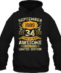 34 Years Old Gifts 34Th Birthday Vintage September 1989 Retro 3